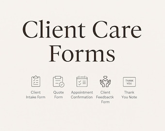 Small Business Client Care Forms | Editable Canva Templates for Service Providers