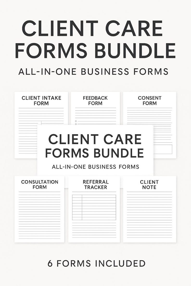 Client Care Forms Bundle | All-in-one Canva Templates for Small ...