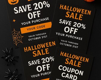 Halloween Coupon Cards | Small Business Canva Templates (PDF)