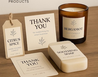 Boho Candle and Soap Label Kit | Printable Templates (Digital Download)