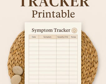 Symptom Tracker Printable | Editable Canva Health Log for Chronic Illness & Wellness Monitoring