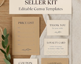 Farmers Market Kit – Editable Canva Templates, Price List, Thank You Cards