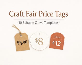 Craft Fair Price Tags | 10 Editable Canva Templates