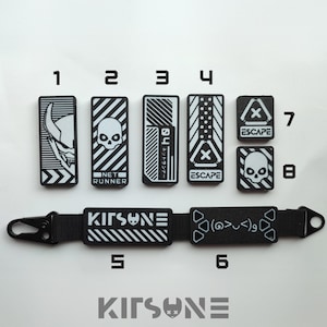 Techwear Strap Plate keychain - Cyberpunk Keychain Accessory - 8 Unique Designs - Mix and Match Tech Wear - Custom Design.