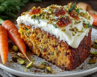 Receta de pastel de zanahoria en PDF, pastel casero húmedo, glaseado de queso crema, receta de postre fácil, repostería saludable, pastel de zanahoria clásico