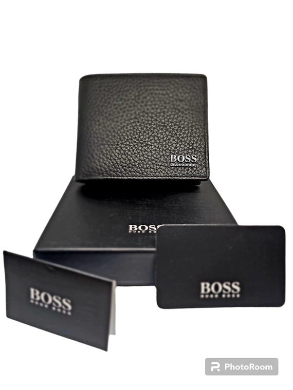 Hugo Boss Black Leather Wallet with Gift Box