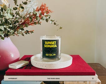Sunset Sonata -  Vanilla & Pipe Tobacco Candle Hand-Poured Soy Wax 9oz Warm Nostalgic Home Fragrance