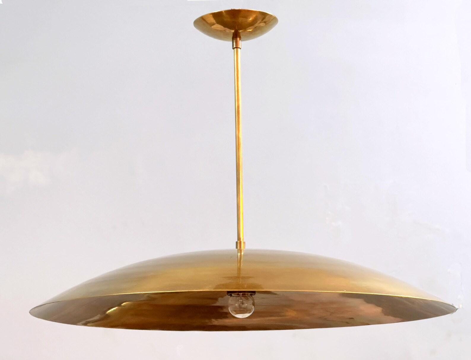 1 Light Flush Mount Raw Brass Elegant Ceiling Light - Shade Linear Pendent Light - Beautiful Sputnik Chandelier Light Fixture