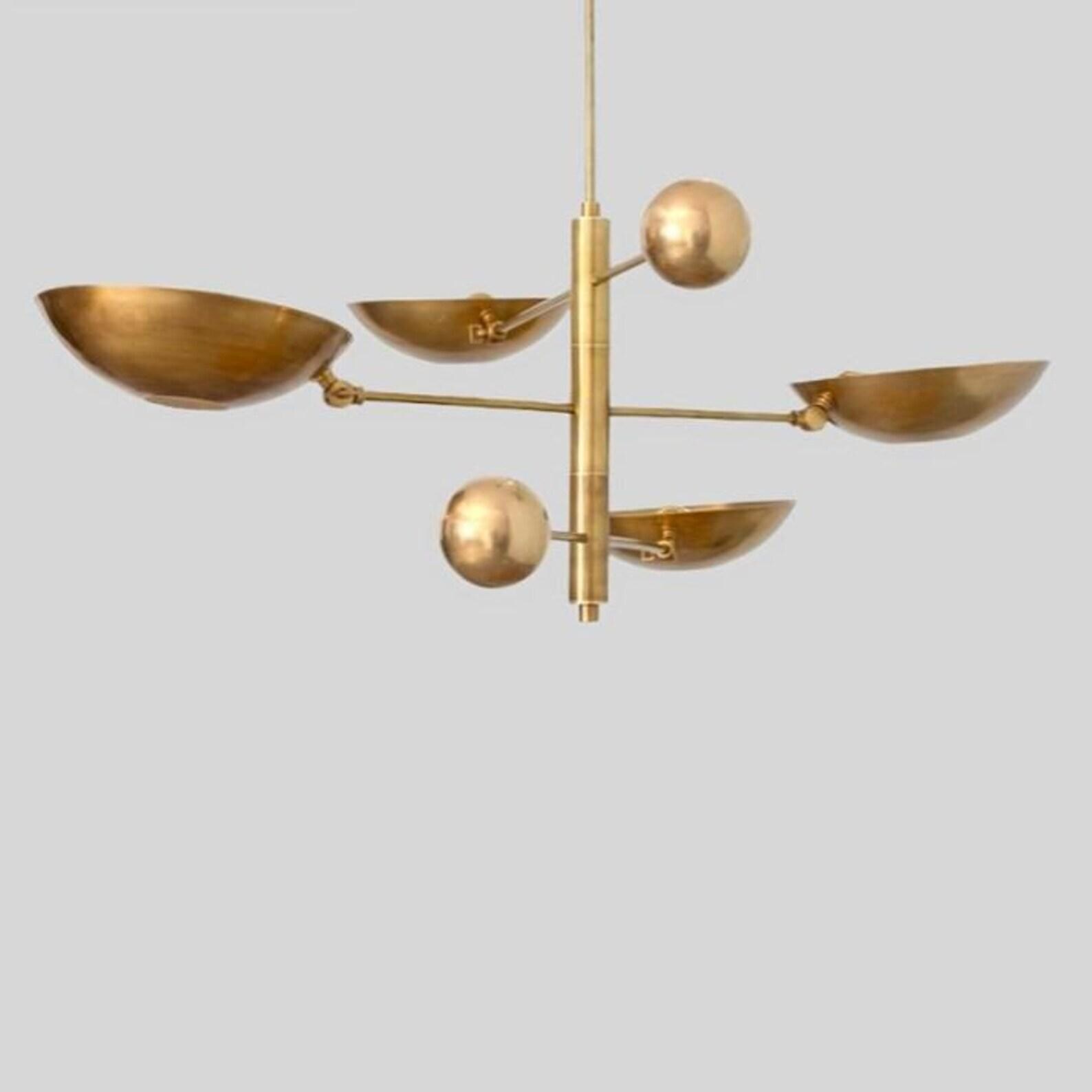 ミッドセンチュリー スティルノボ シャンデリア アンティーク イタリア 真鍮 stoop | Mid-Century Modern Italian Stilnovo Style Twelve-Arm Brass