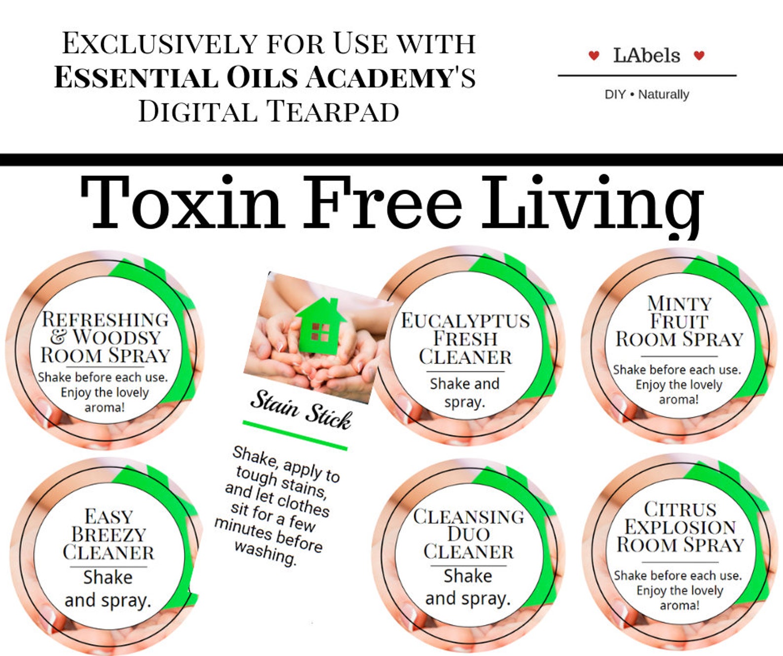 Toxin Free Living Make and Take Printable Labels Essential Etsy