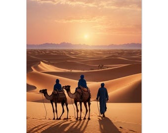 Algerian Sahara Desert Fine Art Poster - Vivid Colors in Eco-Friendly Print