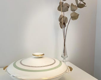 フランスアンティーク　フルーツボウル ヴィンテージ フランス/アンティーク フルーツ ボウル/白磁/緑の装飾と