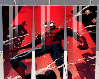 Spiderman Tumbler Wrap, 20oz Tumbler, Superhero Tumbler Wrap, Spiderman Watercolor Design Png, Tumbler Sublimation, Digital File