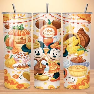 Autumn FallTumbler Wrap, Magical Halloween Sublimation Design, 20 oz Skinny Tumbler Designs, Mouse Halloween Tumbler PNG, Digital Download
