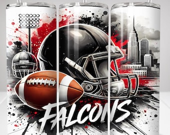 Falcon 20oz Skinny Tumbler Wrap PNG, Sport 20oz Tumbler PNG, Mascot Sublimation Tumbler PNG Digital Download