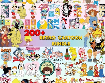 200+Fun Cartoon png Files, Vintage Cartoon Clipart Collection, Cartoon Characters PNG, Cartoon SVG Files from the 1980s and 90s