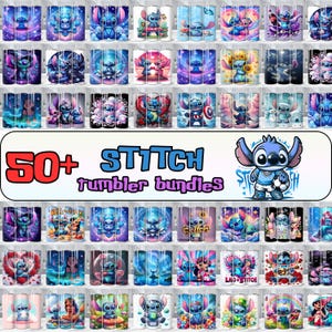 50+ Stitch Tumbler Wrap Designs Bundle, Stitch Sublimation Designs, 20 oz Stitch Tumbler Wrap PNG, Lilo & Stitch Sublimation, Commercial