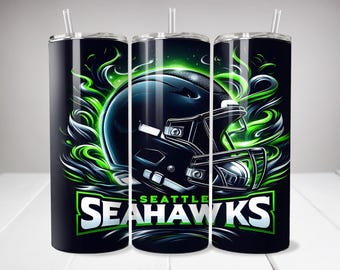 Seahawk 20oz Skinny Tumbler Wrap PNG, Sport 20oz Tumbler PNG, Mascot Sublimation Tumbler PNG Digital Download