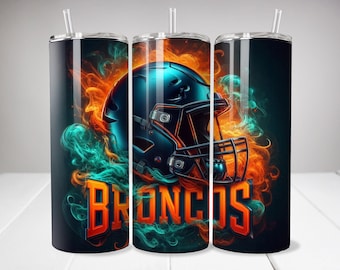 Bronco 20oz Skinny Tumbler Wrap PNG, Sport 20oz Tumbler PNG, Mascot Sublimation Tumbler PNG Digital Download