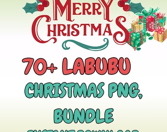 Labubu Sublimation PNGs | Festive Digital Download | Adorable Monster Holiday Bundle | Kawaii Christmas Stickers