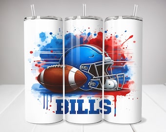 Buffalo 20oz smal tumbler Wrap PNG, sport 20oz tumbler PNG, maskot sublimeringstumbler PNG digital nedladdning, fotbollstumbler