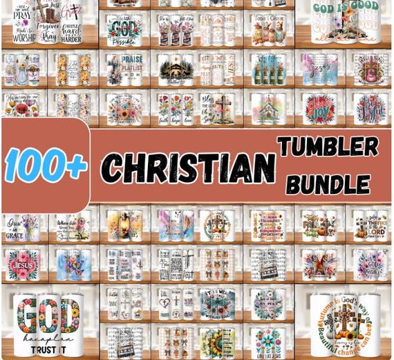 100+Christian Bible Verses Sublimation Faith Tumbler, 20 oz Skinny Tumbler Wrap PNG, Christian Quotes, and Bible Tumbler Wrap Bundle