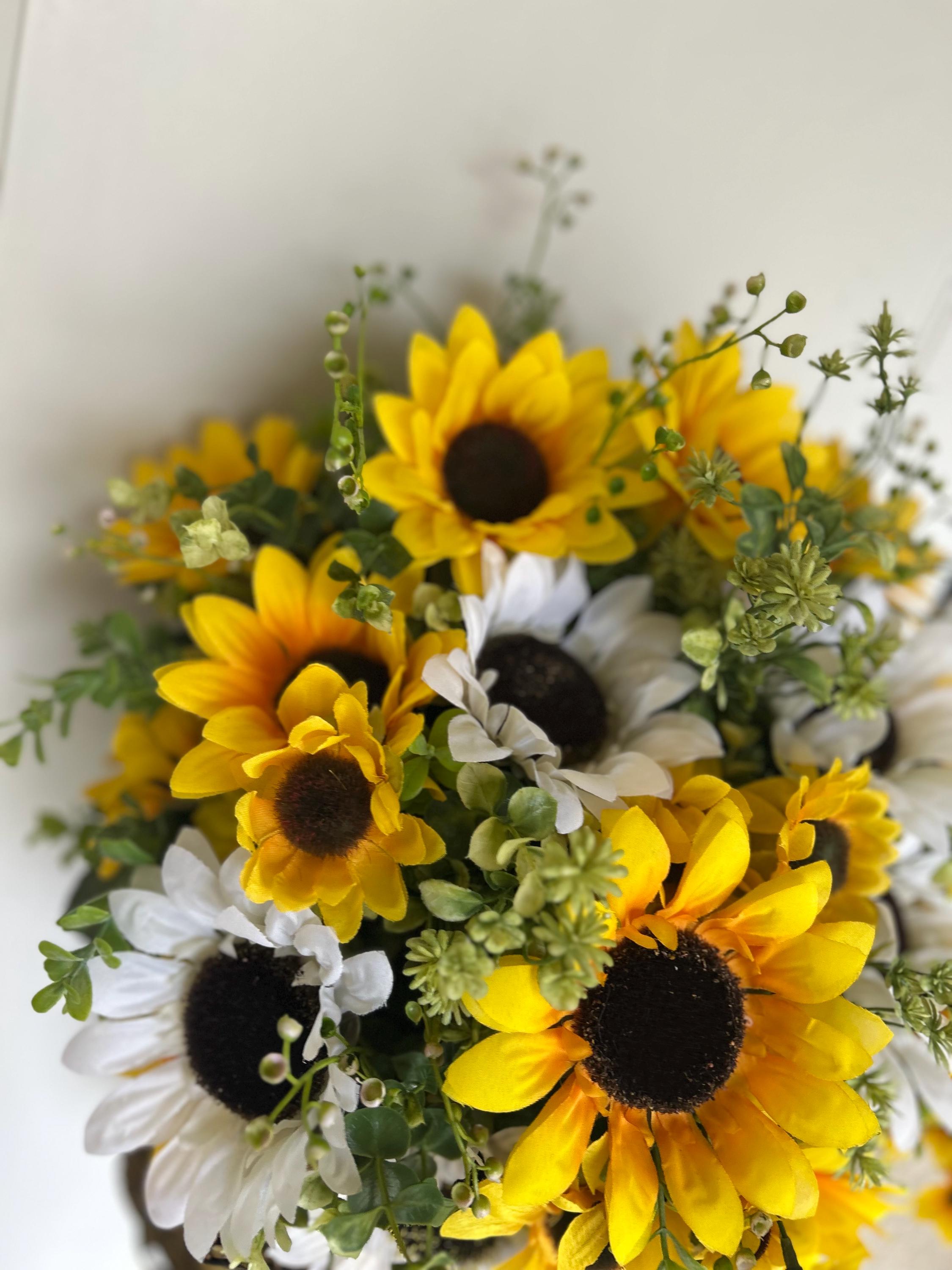 Sunflower Basket Door Hanger | Farmhouse Spring & Summer Wreath ...