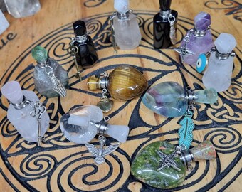 Crystal Potion Bottle Necklace Pendant Witchy Spell Jar Vial Memorial Ashes Perfume Container Gothic Talisman