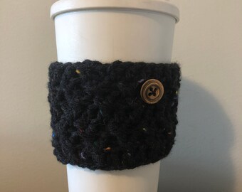 Black Crochet Coffee Cup Cozy