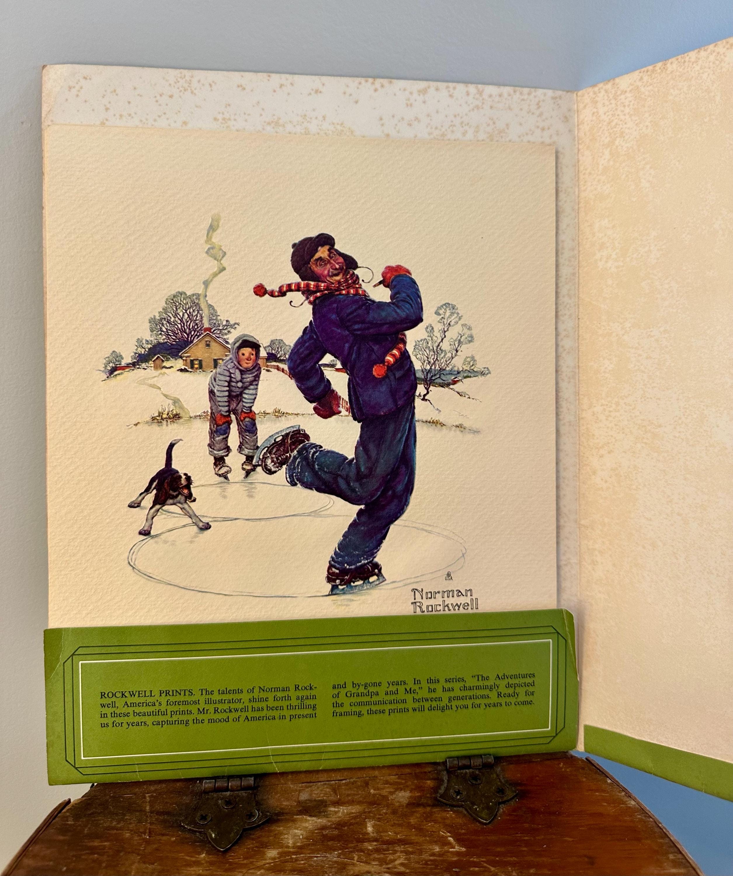 Lot (4) Grandpa & Me 4 Seasons Norman Rockwell Prints Portfolio 1970
