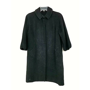 Jerbil California Vintage Black Baby Llama Wool Coat Anglo Fabric Medium Women