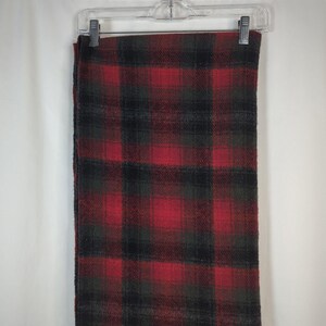 Pendleton Virgin Wool Fringed Throw Blanket Vintage Red Gray Plaid 70 x 54 USA zdjęcie 3