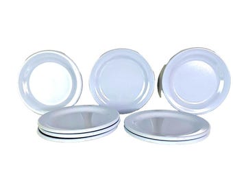 Westinghouse Hemcoware Melamine Dessert / Bread Plates Set Of 8 Pale Blue 6 inch