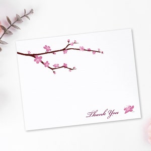 Printable Thank You Card, Cherry Blossom Card, Wedding Thank You Card, 2 Sizes, 5x7 Greeting Card, A2, Print at Home, Digital Download T001 image 5