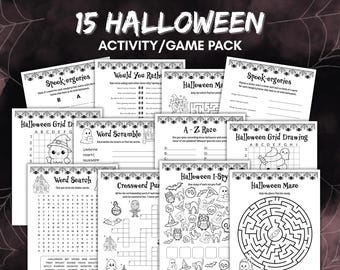 Halloween-Spielepaket, druckbare Halloween-Spiele für Kinder, Jugendliche und Erwachsene, Halloween-Aktivitäten für den Unterricht, Halloween-Partyspiele