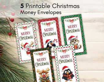 Christmas Money Gift Envelope Printable, Holiday Currency Envelope, Holiday Cash Gift Envelopes, Cash Money Holder, Stocking Stuffer Gift