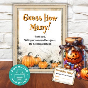 Halloween Guess How Many Game, Guessing Game, Halloween Party Game, Office Party Game, Fall Party Game, Guessing Game Printable, Candy Corn