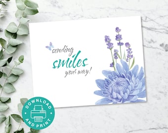 Floral Thinking of You Card: Printable Encouragement Card (PDF)