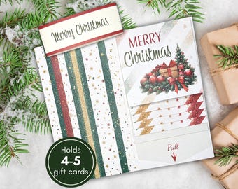 Christmas Waterfall Gift Card Holder Book, DIY Gift Card Holder, Holiday Waterfall Gift Card Booklet, DIY Money Holder Tutorial