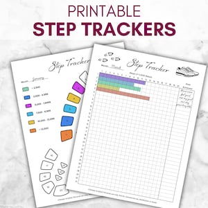 Monthly Step Tracker, Daily Step Counter, Printable Walking Tracker, Step Log, Health Tracker Journal Page, Fitness Progress Tracker