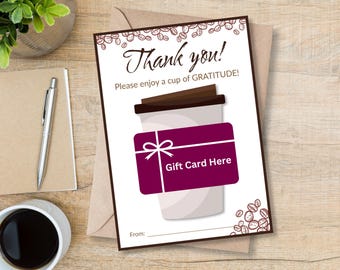 Cup of Gratitude Gift Card Holder, Printable Teacher Appreciation, Office Staff Thank You Gift Card Holder, Employee Appreciation