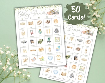 Woodland Baby Shower Bingo, Printable 50 Unique Bingo Cards, Baby Shower Icebreaker Activity, Baby Gift Game, Gender Neutral Bingo Game