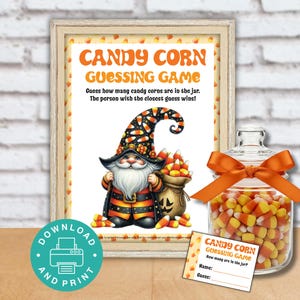 Candy Corn Guessing Game, Guess How Many Game, Halloween Party Game, Office Party Game, Fall Party Game, Guessing Game Printable, Candy Corn