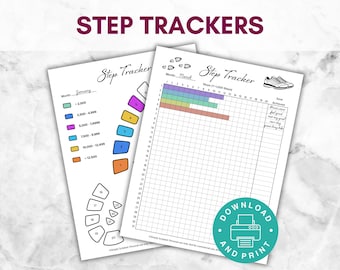 Monthly Step Tracker, Daily Step Counter, Printable Walking Tracker, Step Log, Health Tracker Journal Page, Fitness Progress Tracker