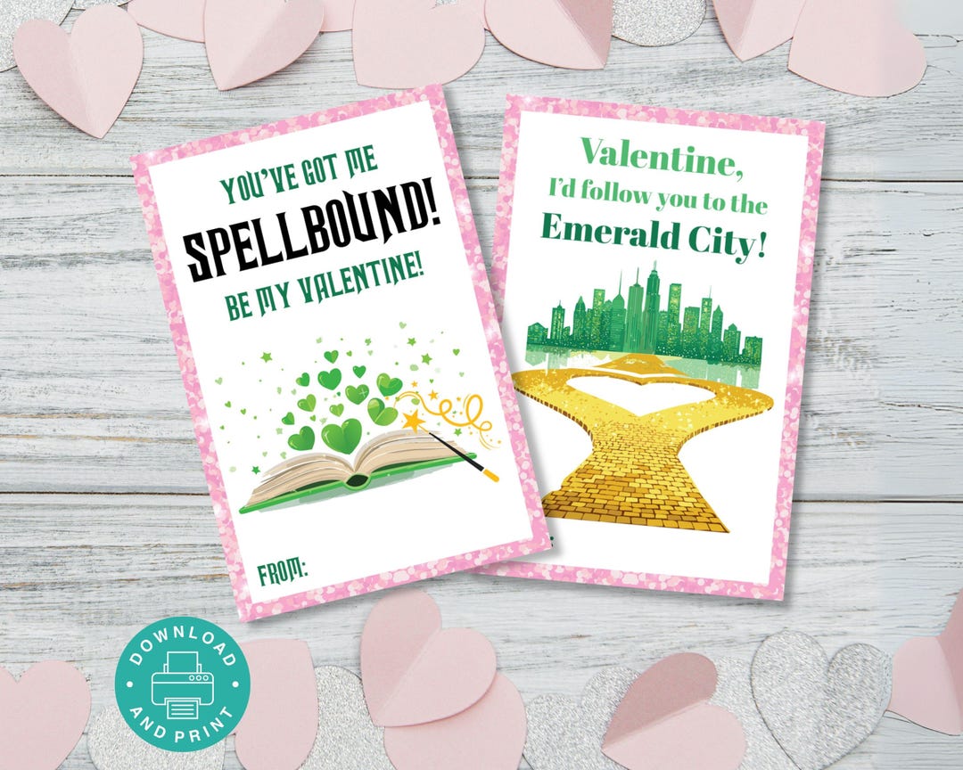 Printable Valentine Card, Wicked, Wizard of Oz, Printable Classroom ...
