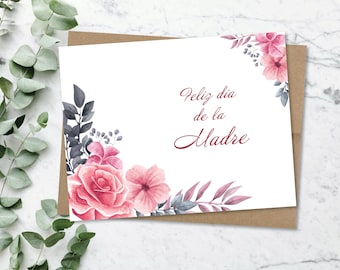 Feliz Dia de La Madre, Regalo Para Mama, Printable Mothers Day Card, Spanish Mothers Day, Mexican Mothers Day, Tarjeta Para Mama