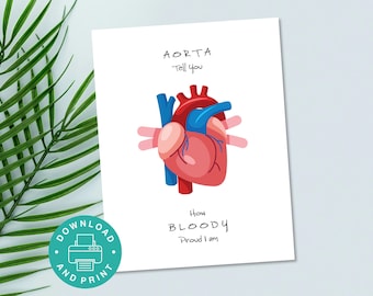 Aorta Herz Glückwunschkarte: Krankenschwester, Doktor Abschlusskarte (Digitaler Download)