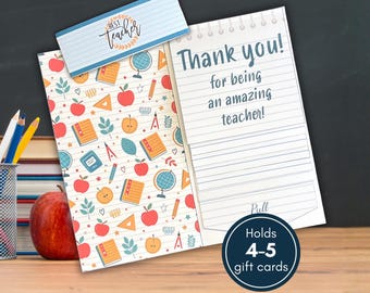 Teacher Appreciation Waterfall Gift Card Holder, DIY Gift Card Holder Booklet, Waterfall Gift Card Book Printable, DIY Money Holder Tutorial