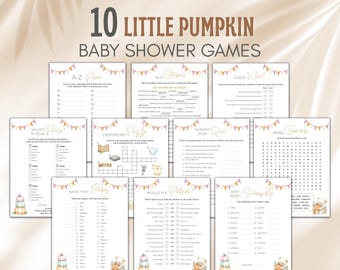 Little Pumpkin Baby Shower Games, Printable Baby Shower Games Bundle, Gender Neutral Baby Sprinkle Activities, Fall Baby Shower Bundle