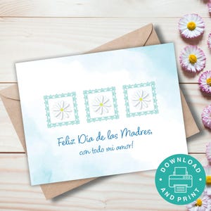 Dia de Las Madres, Regalo Para Mama, Printable Mothers Day Card, Spanish Mothers Day, Mexican Mothers Day, Mothers Day Español, M012